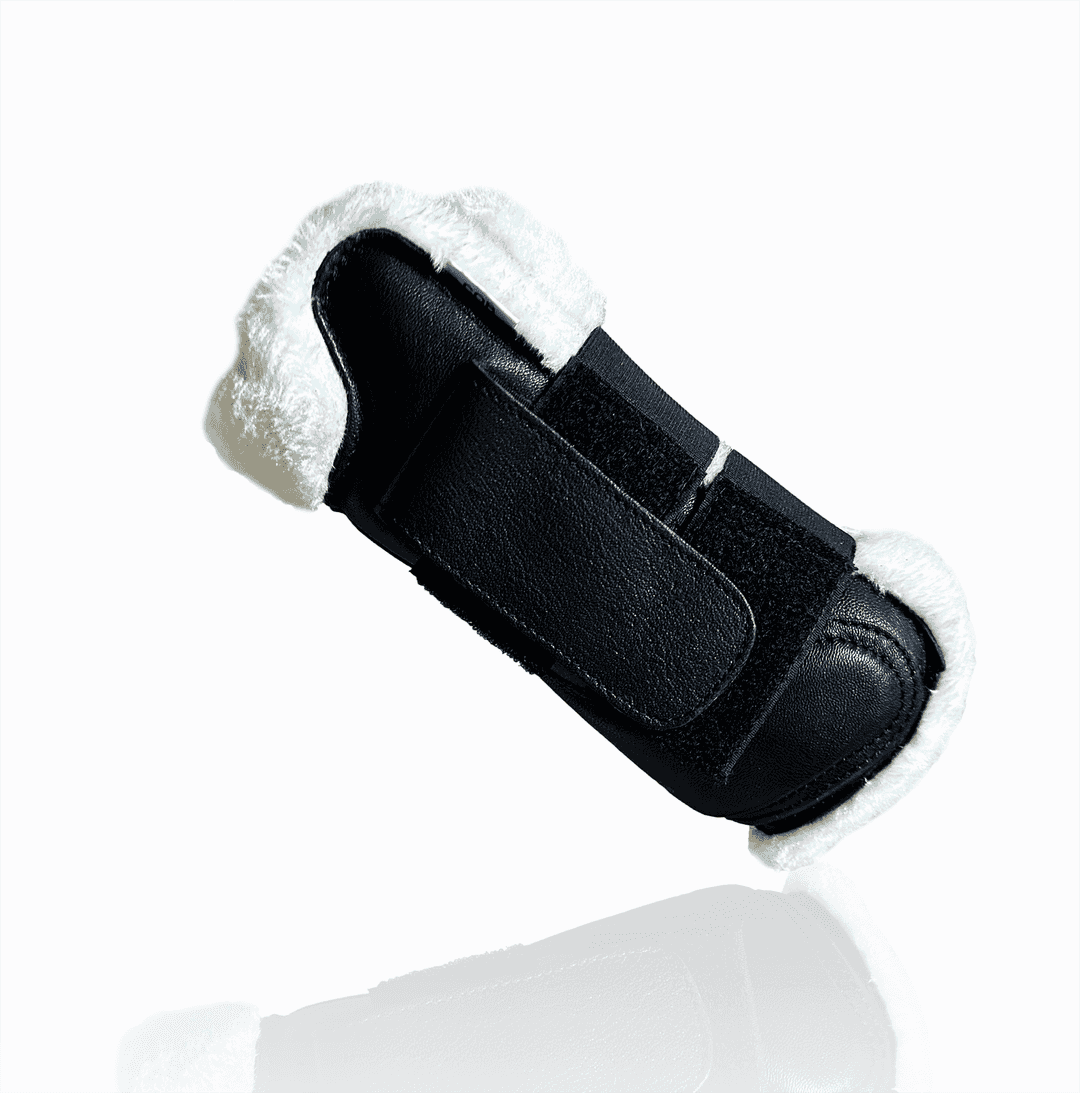 Protections ouvertes fourrure synthétique et cuir