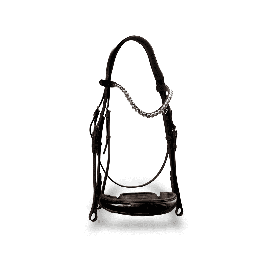 Bride Cadence personnalisable en cuir avec muserolle laquée
