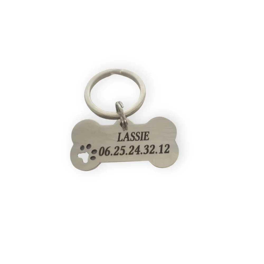 Médaille en forme d’os pour chien, finitions colorées