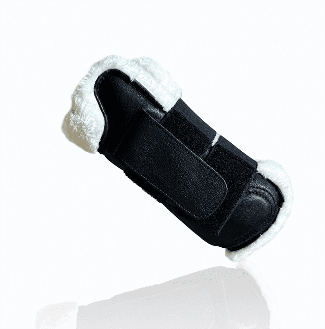 Protections ouvertes fourrure synthétique et cuir