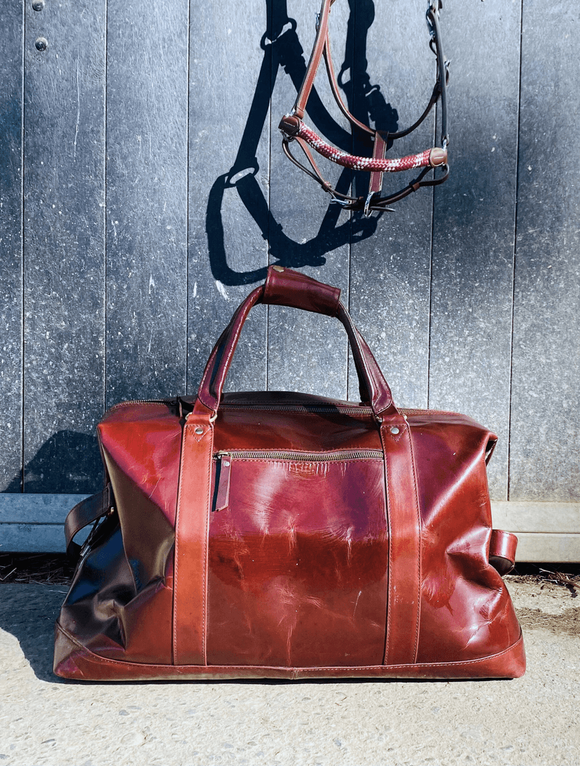 Vintage leather weekend bag