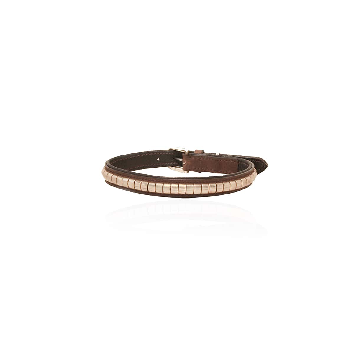 CLINSHER cowhide dog collar with metal ornaments