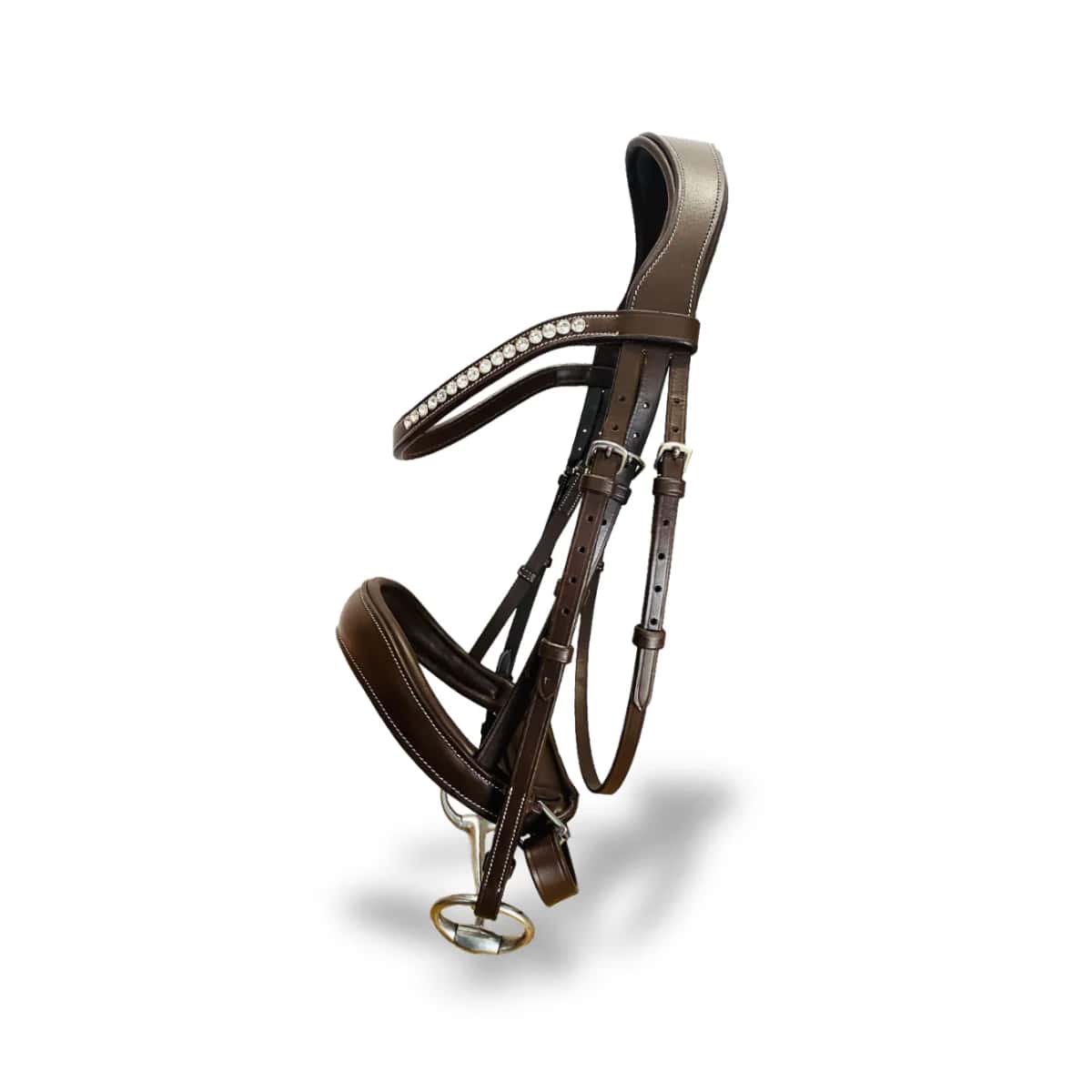 Shambord leather bridle with press-stud browband