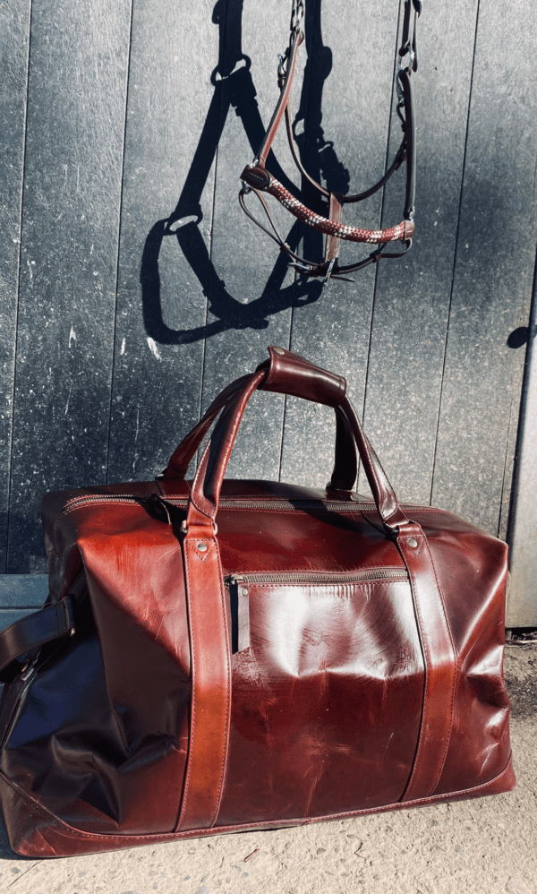 sac week-end cuir vintage